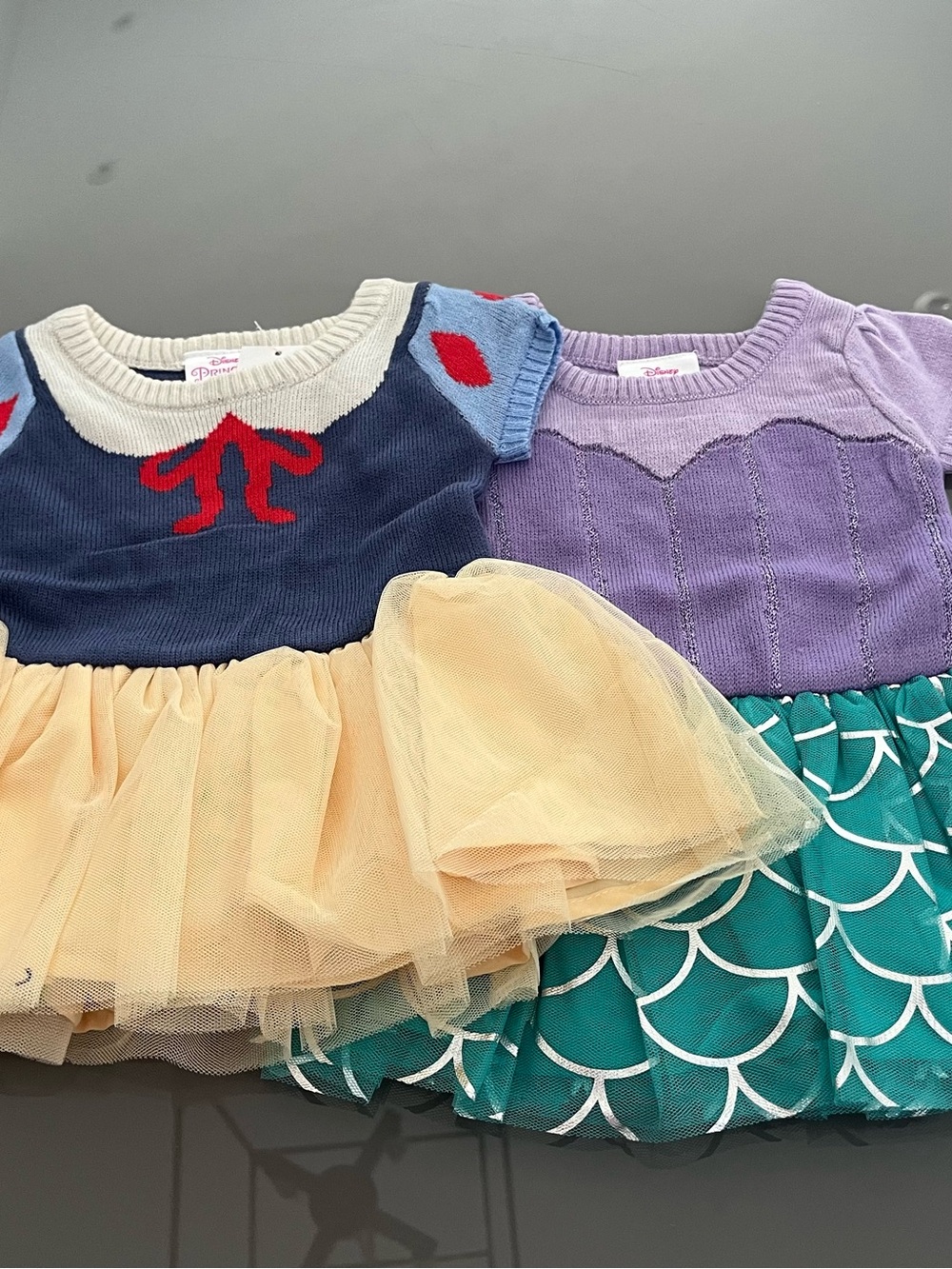Disney Girls Navy, Purple, Yellow & Teal Princess Dress Set